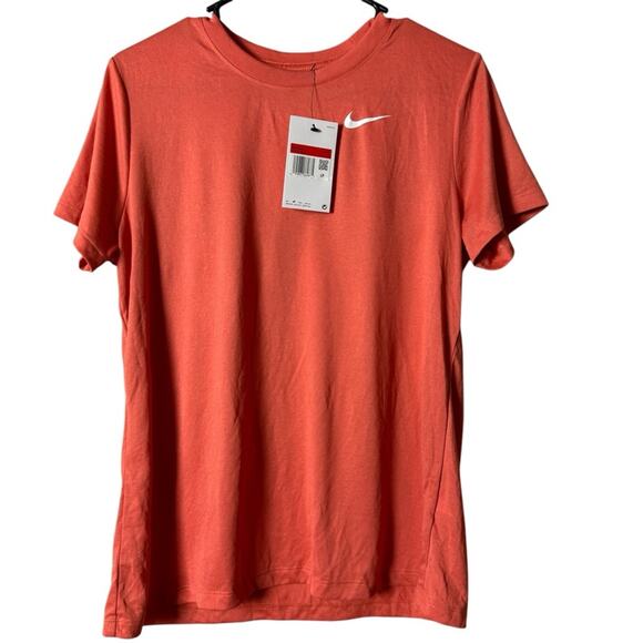 Nike Women’s Athletic Sporty Workout Crew Neck Short Sleeve Orange T-Shirt Sz L - Picture 9 of 9